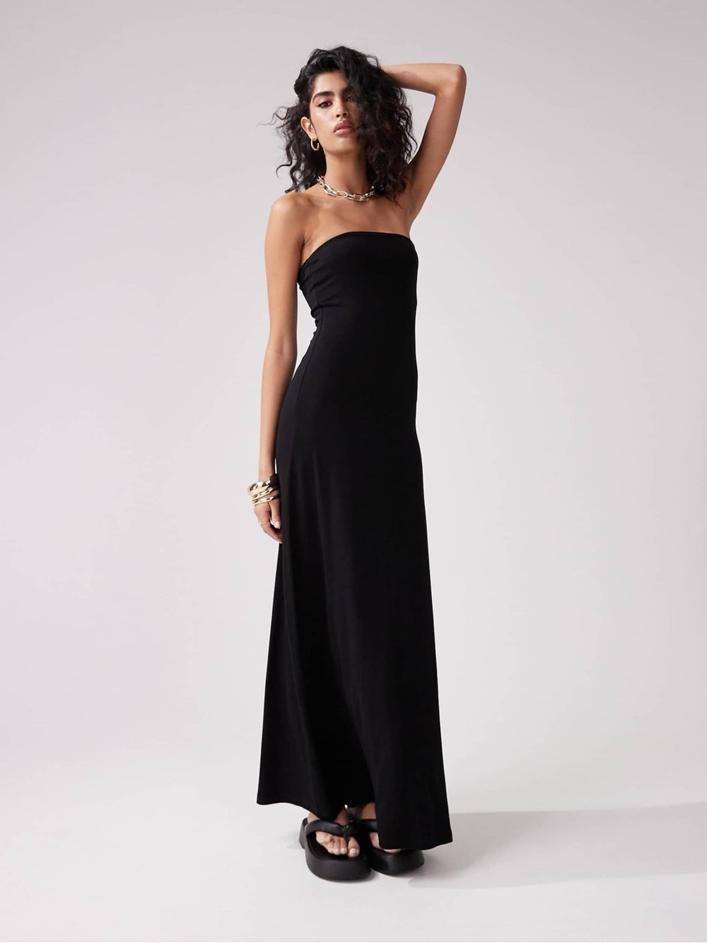 ASOS Strapless Black Maxi Dress